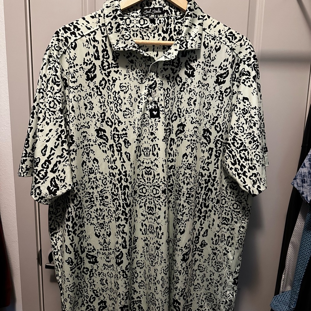 Bad Birdie Black and Green Polo Shirt